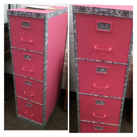 3.7 out of 5 stars Pink and Zebra print file cabinet. | Teacher diy classroom ...