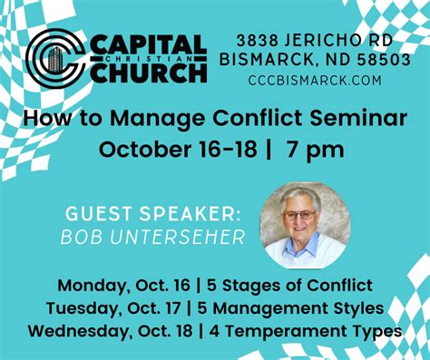 How To Manage Conflict With Bob Unterseher Capital Christian Church