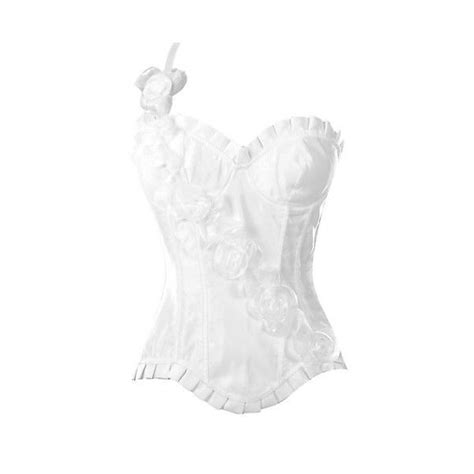 White Corset With Floral Design Liked On Polyvore Featuring Corset White Corset Bridal Corset