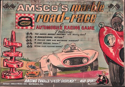 Amscos Marble Road Race Box Color Art By Billy Graham
