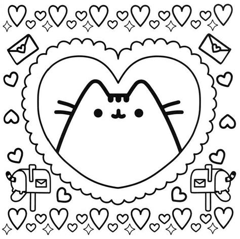 Pusheen Cat On Hamburger Coloring Pages Pusheen Coloring Pages Cat