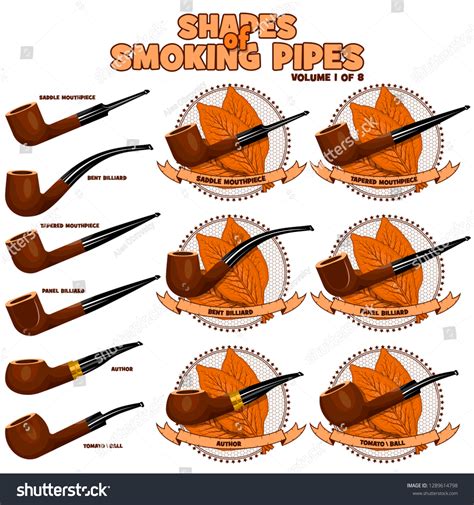 Shapes Smoking Pipes Most Complene Types Stock Vector Royalty Free Shutterstock