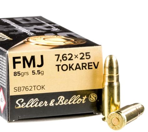 50 Rounds Of 762 Tokarev Ammo By Sellier And Bellot 85gr Fmj Fiocchi