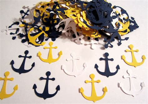 Navy party themes us navy party pink cookies iced cookies sugar cookies military retirement parties retirement cakes retirement ideas retirement countdown. 100 Navy Blue White Yellow Anchor Confetti by ...
