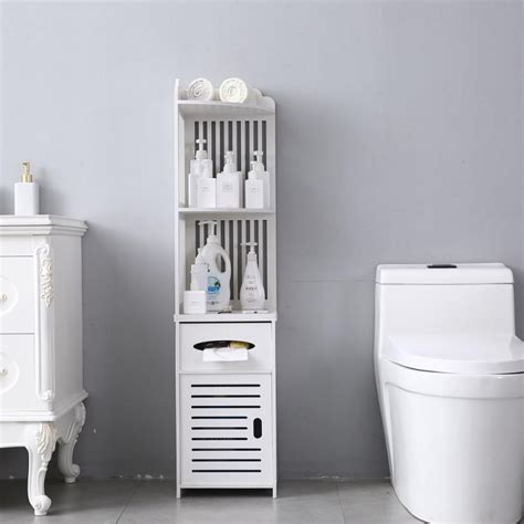 Corner storage units are perfect for bathrooms which are lacking space, this is because they utilise an area which in many bathrooms is just a dusty empty space. Zimtown Bathroom Corner Shelf,Wooden Floor Storage Cabinet ...