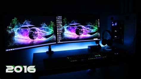 Ultimate Clean Gaming Setup 2016 Evolution Dual Monitors Gaming