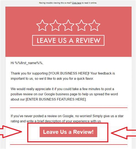 Google Business Review Email Template | Master Template