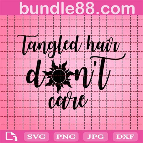tangled hair don t care svg svg png dxf eps designs download may 2023