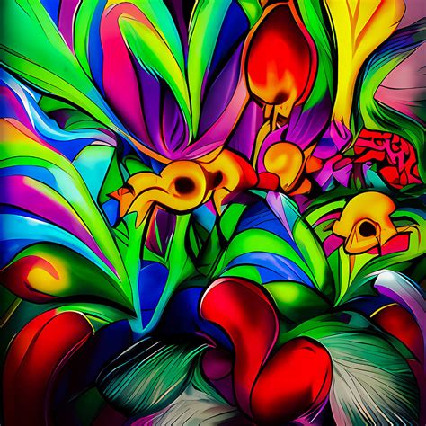 Psychedelic Flowers Digital Art By Cristi Sturgill Pixels