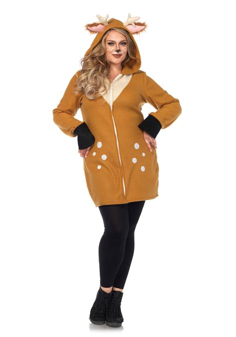 Adults Plus Size Cozy Fawn Costume