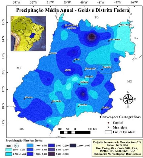 Também é permitida a participação popular nas. Precipitação pluviométrica média anual no Estado de Goiás ...