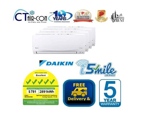 DAIKIN Air Con ISMILE Series INVERTER Multi Split System 4 FREE