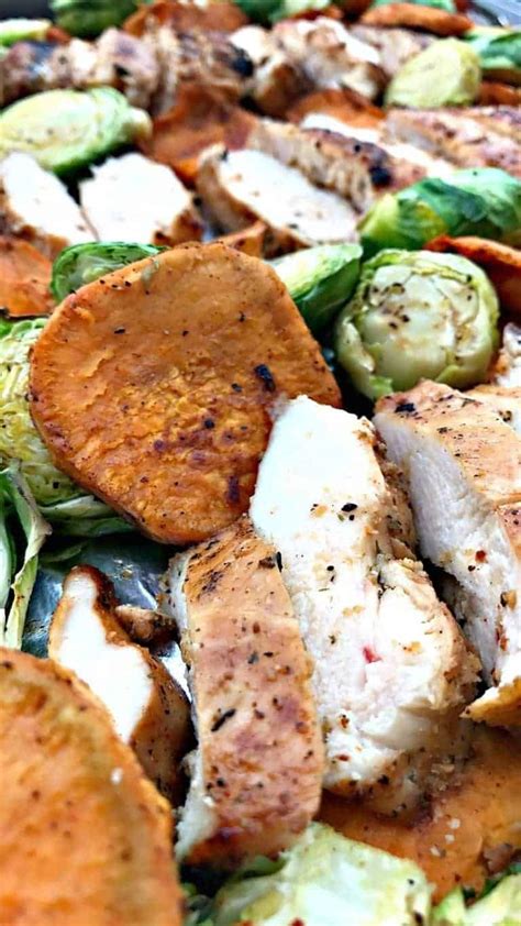 Layers of texture, flavor and so much color. Sheet Pan Chicken and Sweet Potatoes Meal Prep | Sweet ...
