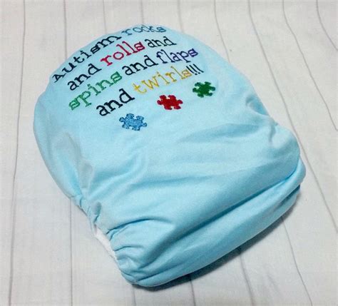 Autism Rocks Embroidered Cloth Diaper Puzzle Cloth Diaper Etsy