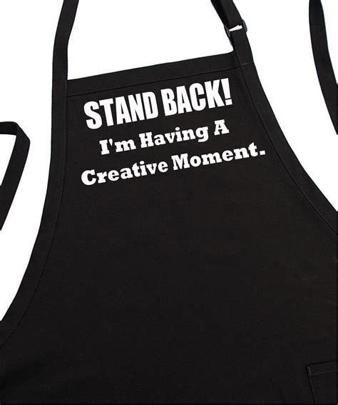 Funny Cooking Apron Stand Back Novelty Kitchen Black Aprons For Women