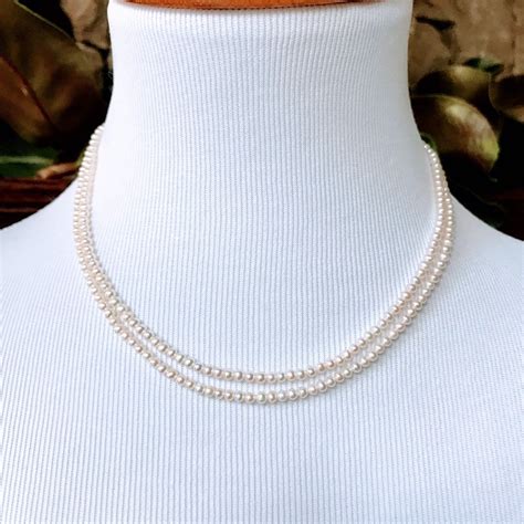 Elegant Tiny Pearl Necklaceaaa Grade 3 4mm Pearl Necklace14k Etsy