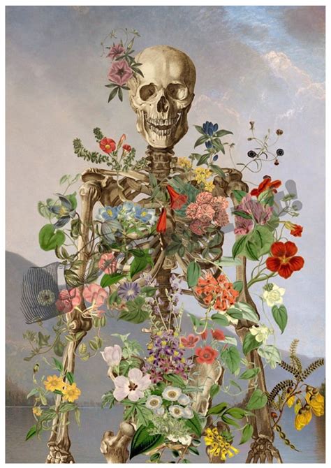 Wall Art Flower Skeleton Human Skeleton Art Anatomy Illustration