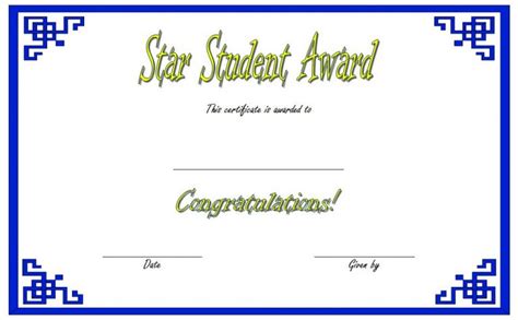 Star Student Certificate Template 7 Paddle Templates