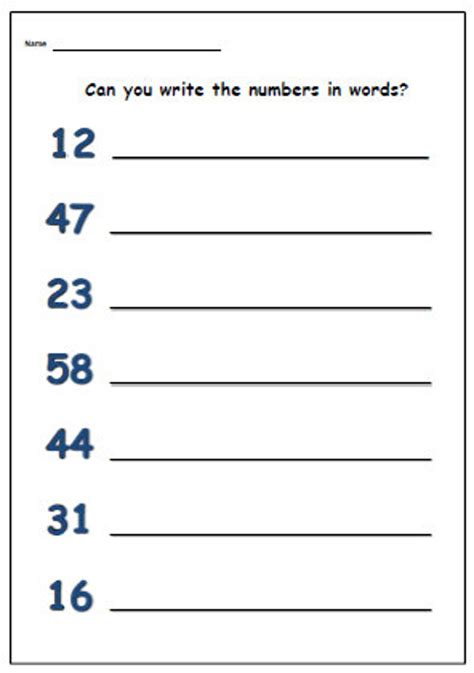 Printable French Worksheets Numbers