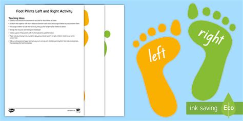 Left And Right Footprint Activity Teacher Made Twinkl
