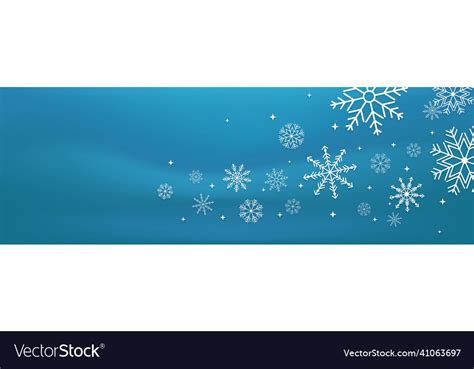 Blue Christmas Banner With Snowflakes Merry Vector Image