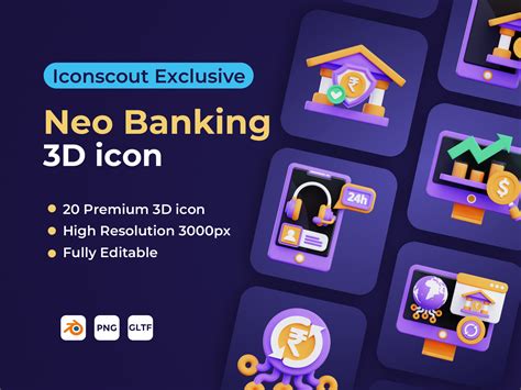 Neo Banking 3d Illustration Pack 20 Business 3d Illustrations Iconscout