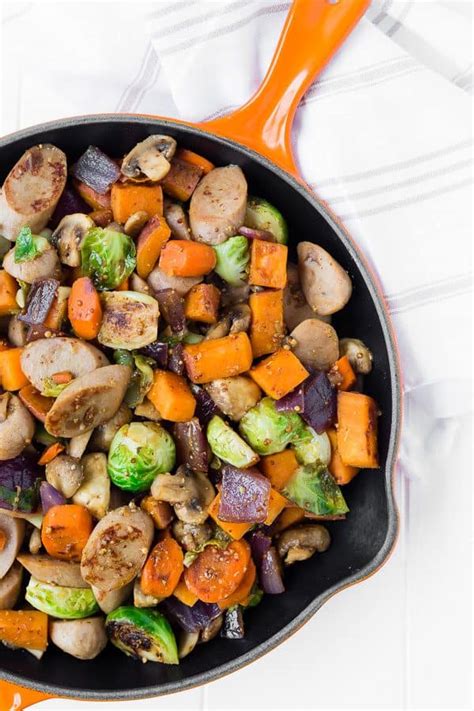 Vegetable soup is ideal for making ahead and freezing. One Pan Sausage Dinner with Fall Vegetables - Rachel Cooks®