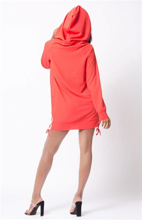 red oversized hoodie dress etsy