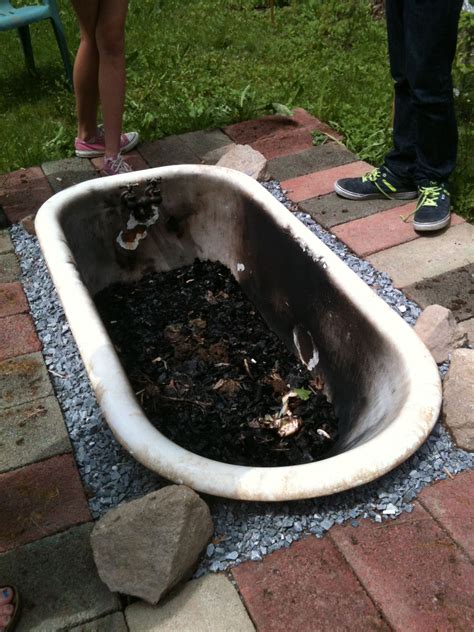 Put An Old Bathtub In The Ground And Use It As A Firepit Very Cool Way To Have Bonfires In Your