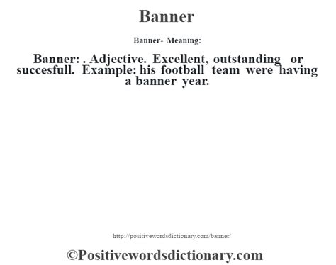Banner Definition Banner Meaning Positive Words Dictionary