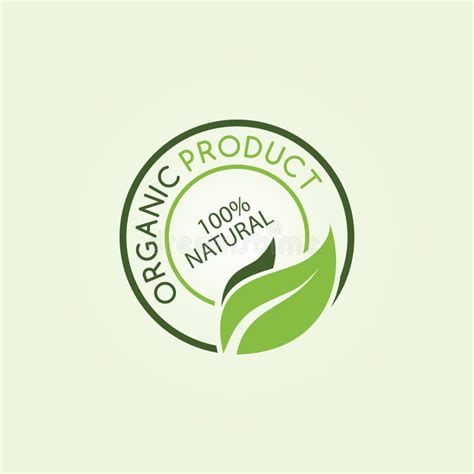 Eco Friendly Natural Label Organic Product Sticker Logo Stock Vector