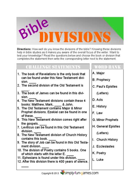 Bible Divisionspdf New Testament Epistle Of James