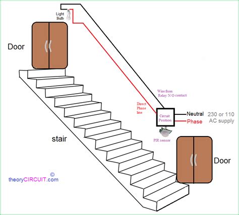 Click on the image to enlarge, and then save it to your computer by right clicking on the image. Automatic Staircase Light using PIR sensor