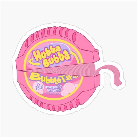 Hubba Bubba Gum Tape Sticker By Thicker Than A Sticker Bubble