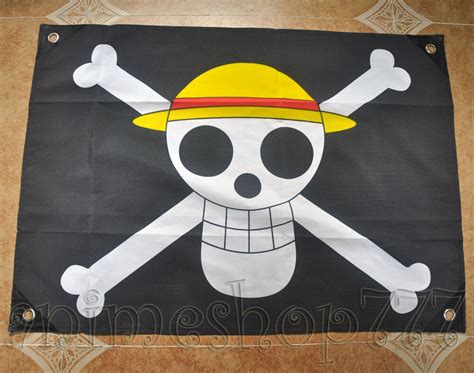 One Piece Anime Luffy Skull Pirate Drapeau Flag Cosplay Ebay