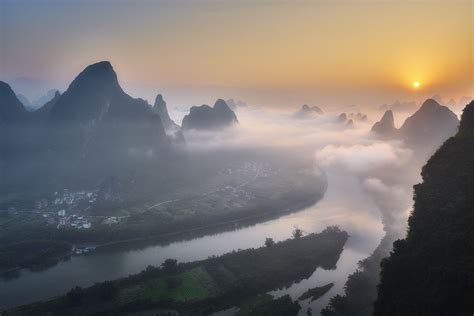 Sunrise Guilin China Guilin Sunset Pictures Sunrise