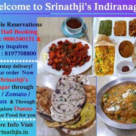 They have tofu and soy chorizo. Srinathji's Indiranagar Welcomes you to experience India's ...