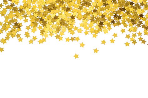 Foiled Gold Stars Frame With Scattered Star Border Stock Photo