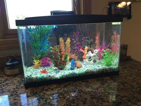 Neon Nemo And Dory Kid Fish Tank Aquarium Set Up Colorful Aquarium