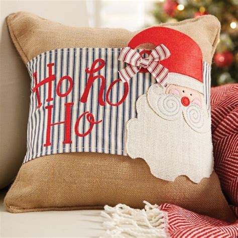 Embroidered Burlap Christmas Pillow Wrap 11 Options Christmas Pillow