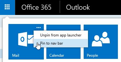 Back then, the app launcher changed after the onboarding process. Shortcuts to Mail, Calendar and People in Outlook on the ...