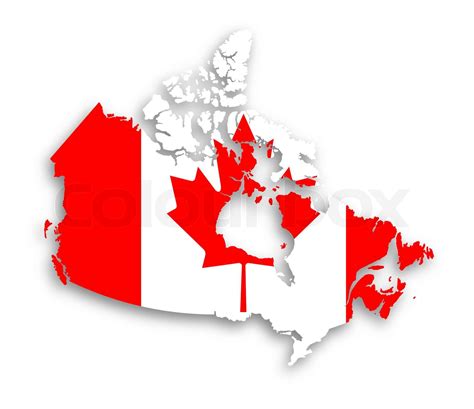 Kort Over Canada Med Flaget Indeni Stock Foto Colourbox