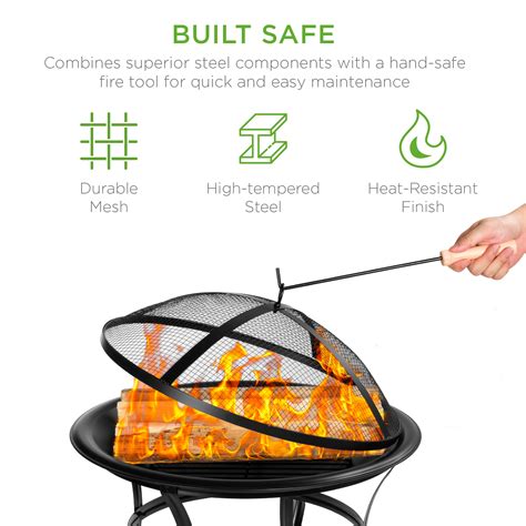 Best Choice Products 22in Steel Outdoor Fire Pit Bowl Bbq Grill W