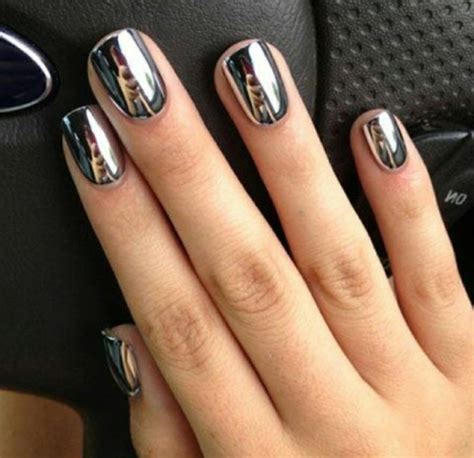 Chrome Silver | Metallic nail polish, Metallic nail art, Metallic nails