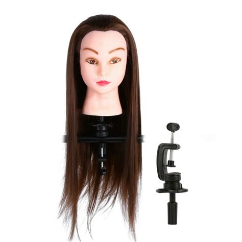 24 Human Hair Training Practice Head Mannequin Hairdressing Clamp Holder24 Human Hair
