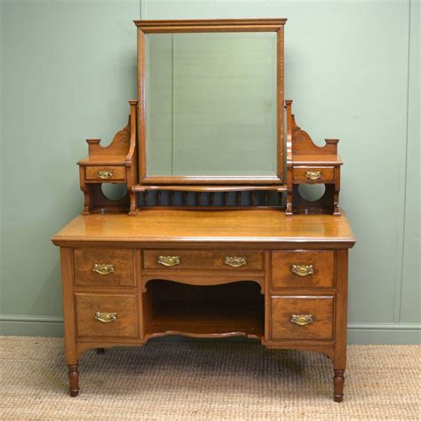 One dish 3 3/4 x 2 1/2 x 2 and 4. Quality Solid Oak Victorian Antique Dressing Table ...