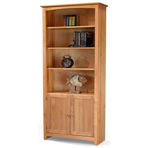 Archbold Furniture Bookcases Solid Wood Alder Bookcase With Doors And 3