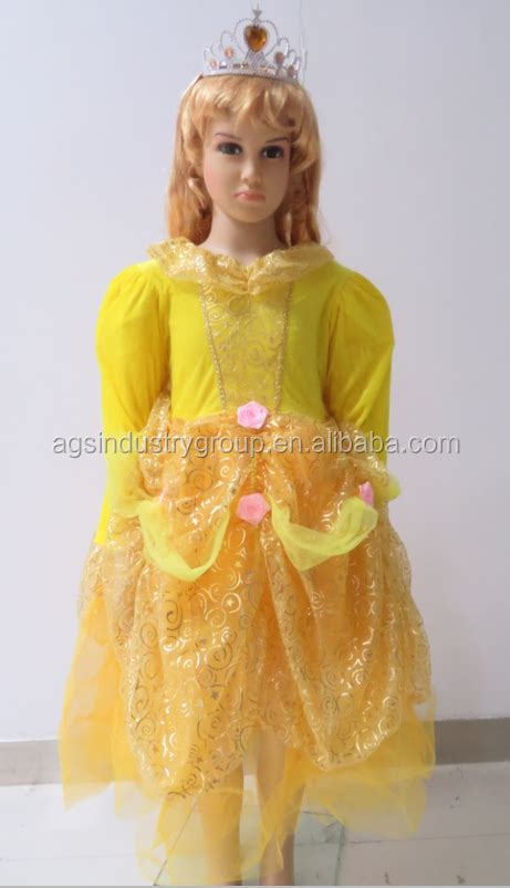 Children Beauty Cosplay Princess Yellow Dresses With Crown Buy