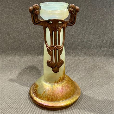 Art Nouveau Loetz Glass Vase With Bronze Mount Glass Hemswell Antique Centres