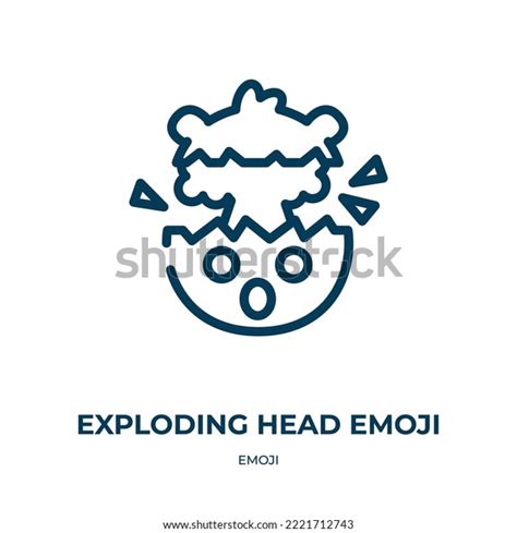 Exploding Head Emoji Icon Linear Vector Stock Vector Royalty Free